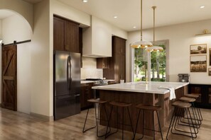 Private kitchen - Cozy Lakefront Retreat | Sauna, Hot Tub & Ski (Wild Rose)