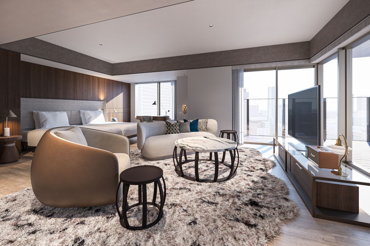Junior-Suite, 2 Einzelbetten (Corner room) | Verdunkelungsvorhänge, kostenloses WLAN