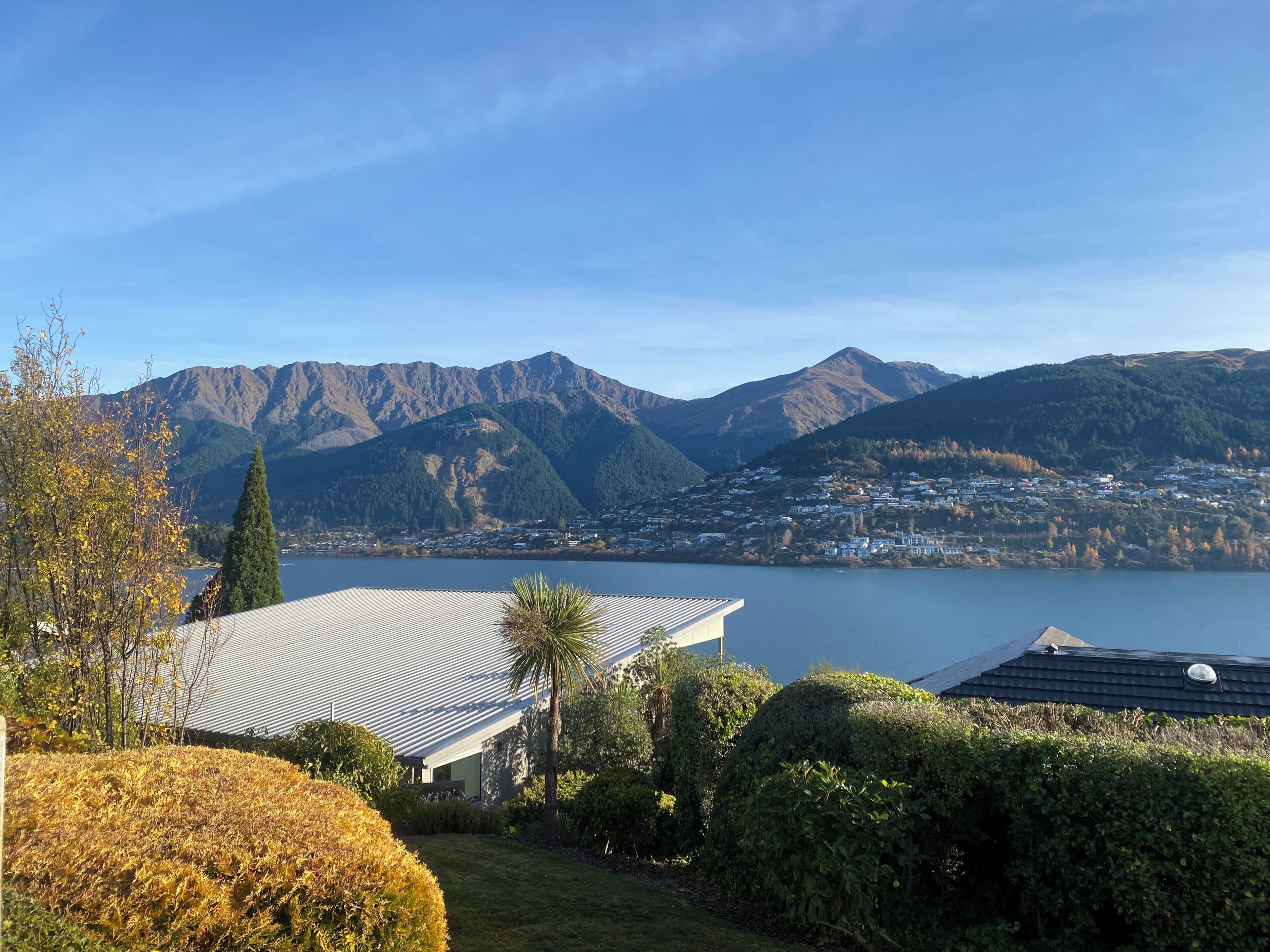View from private garden of lake and mountains