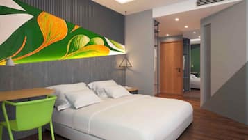 Tabla de planchar con plancha, wifi gratis y ropa de cama