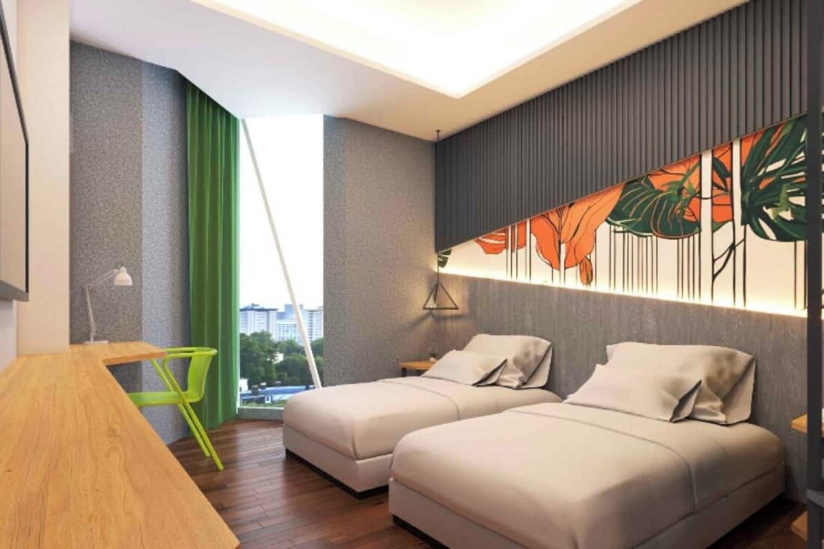 Habitación estándar con 2 camas individuales | Tabla de planchar con plancha y wifi gratis 