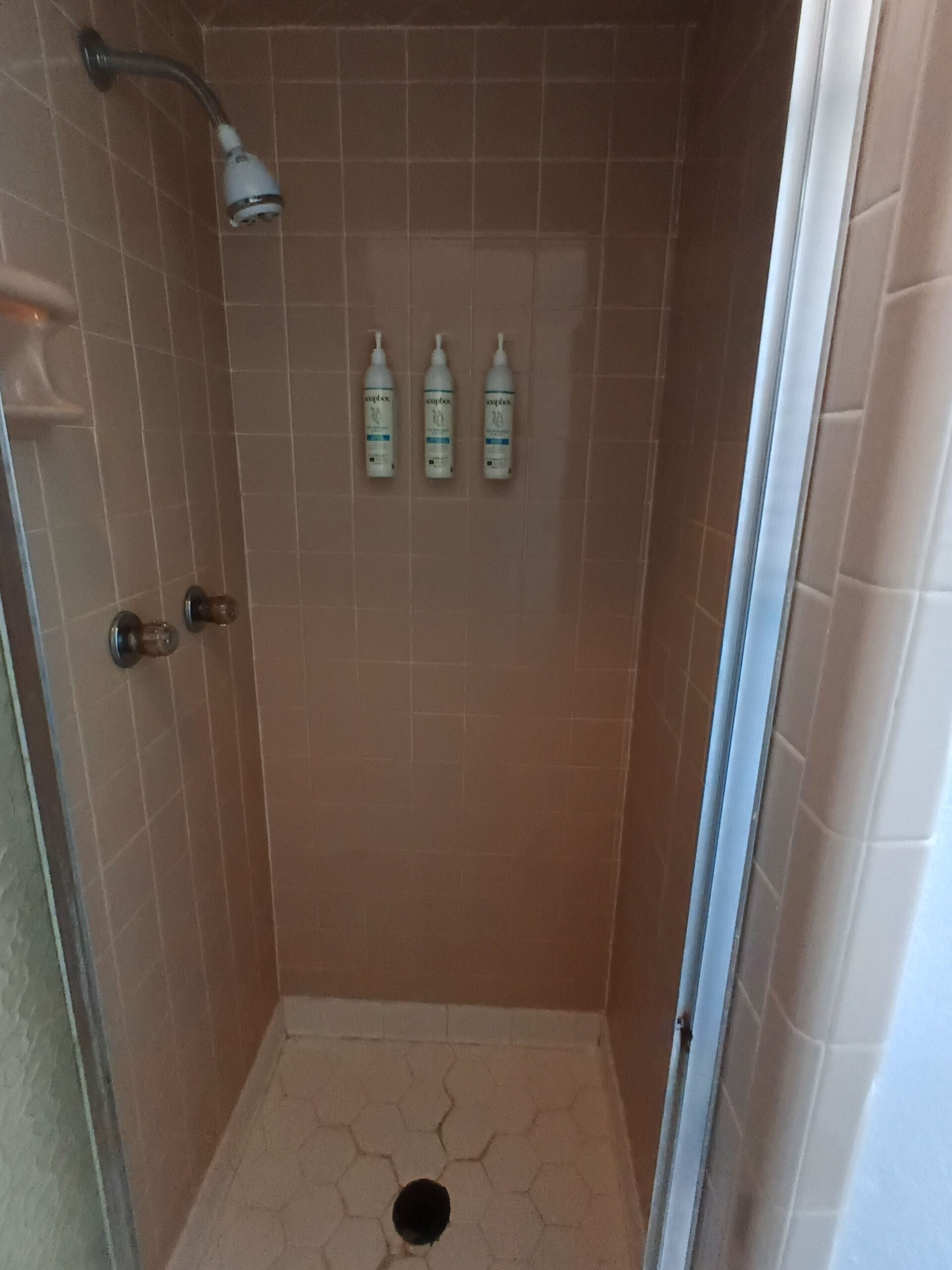Dusche, Haartrockner, Handtücher, Toilettenpapier