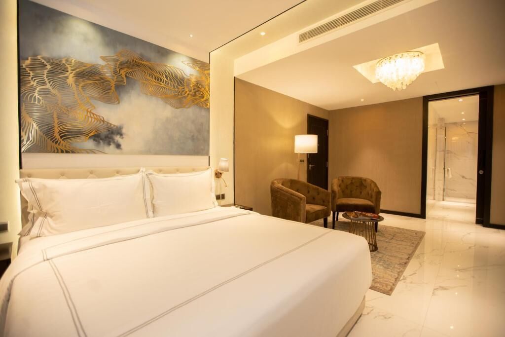 In-room safe, desk, laptop workspace, iron/ironing board