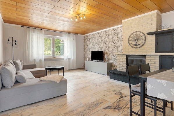 Fernseher, Kamin
