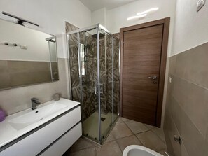 Regadera, secadora de cabello, bidet, toallas