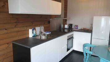 Fridge, oven, dishwasher, coffee/tea maker