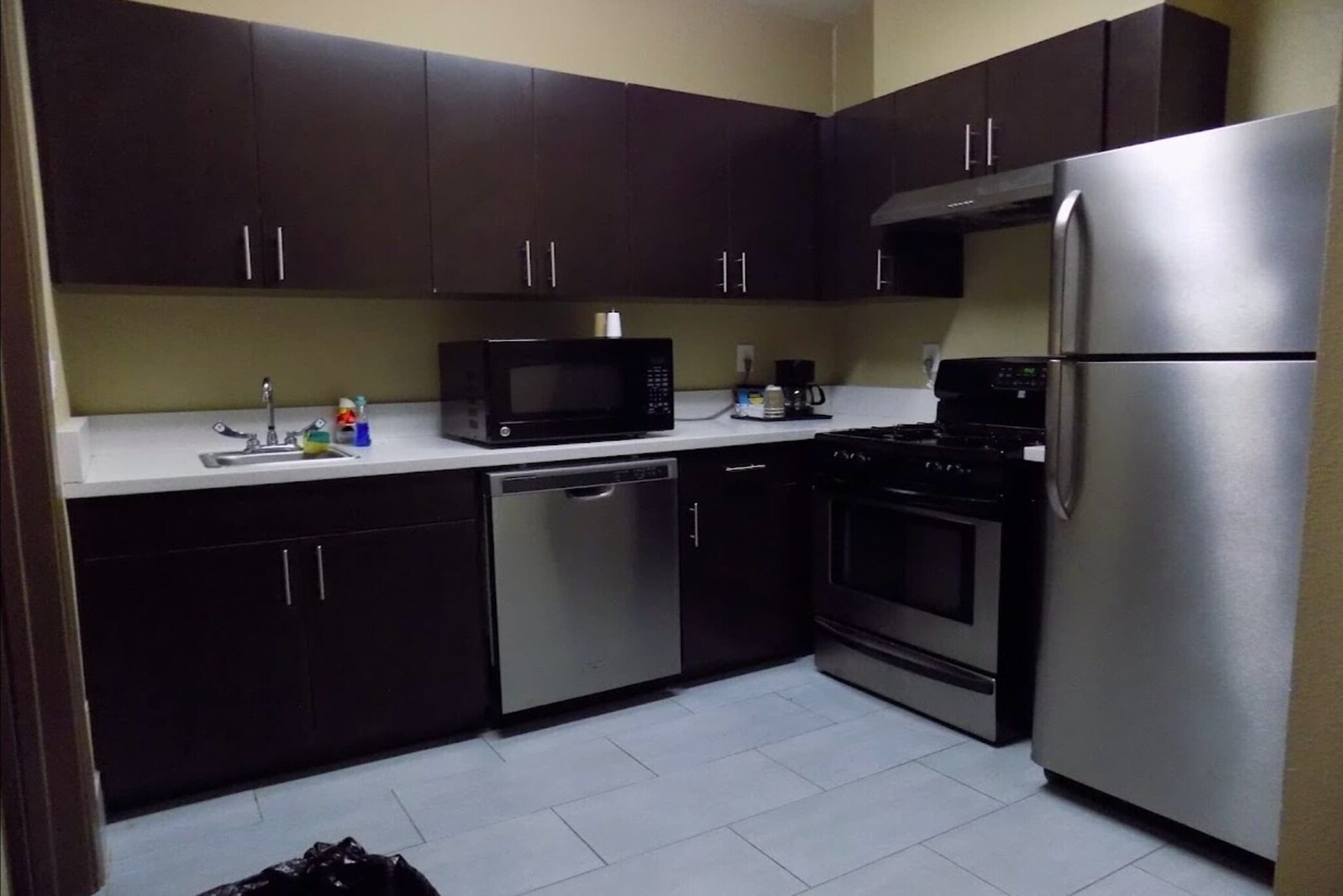 Fridge, microwave, coffee/tea maker
