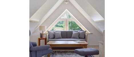 Smart TV, fireplace, DVD player, books