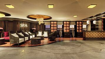 Couples treatment room(s), sauna, hot tub, steam room, body treatments