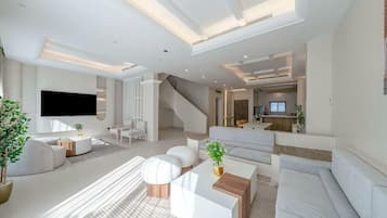 Luxury Villa, 4 Bedrooms, Poolside | Living area