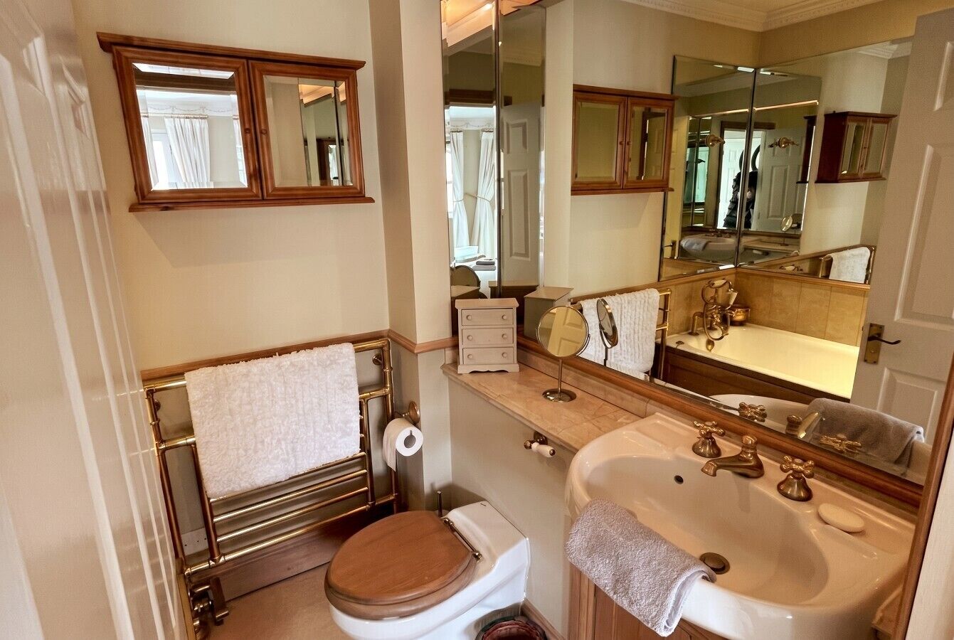 Hair dryer, towels