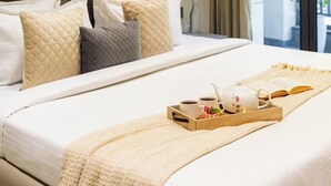Egyptian cotton sheets, premium bedding, desk, laptop workspace