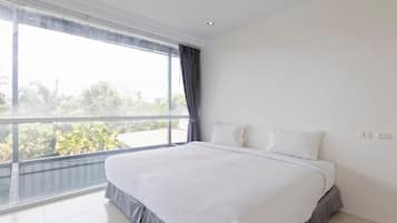 Family Villa | Desk, blackout drapes, iron/ironing board