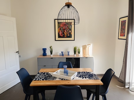 Dining. Kraichgauperle Apartment with Balcony and Wi-Fi