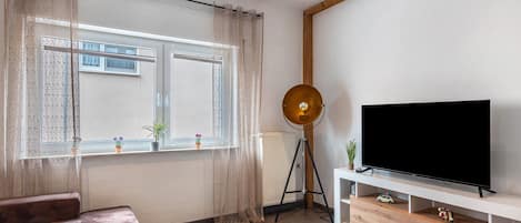 Televisión y chimenea