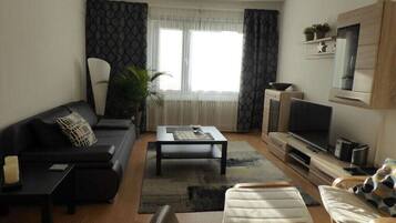 Smart TV, DVD player, books, stereo