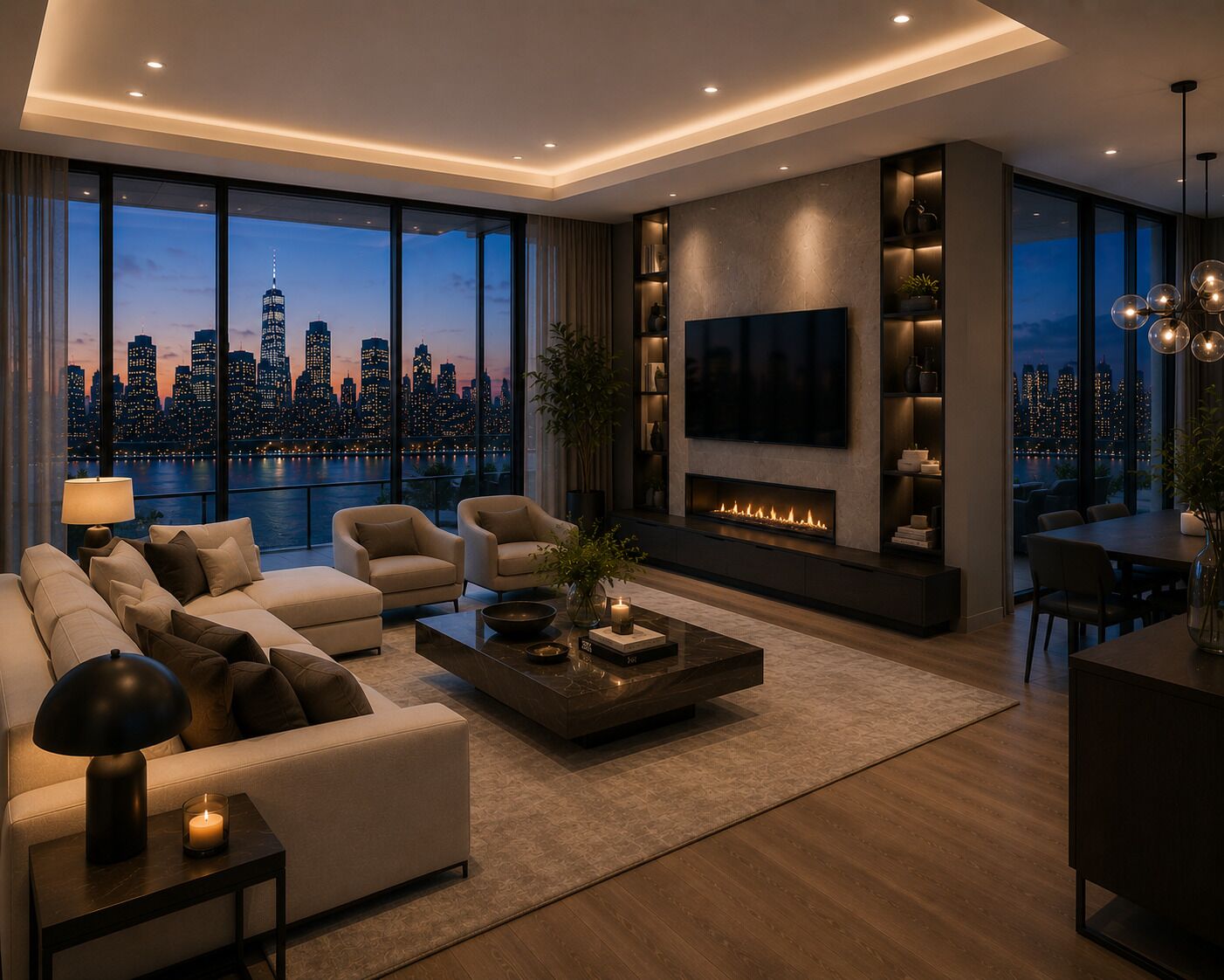 Apartamento, vista para a montanha | Área de estar