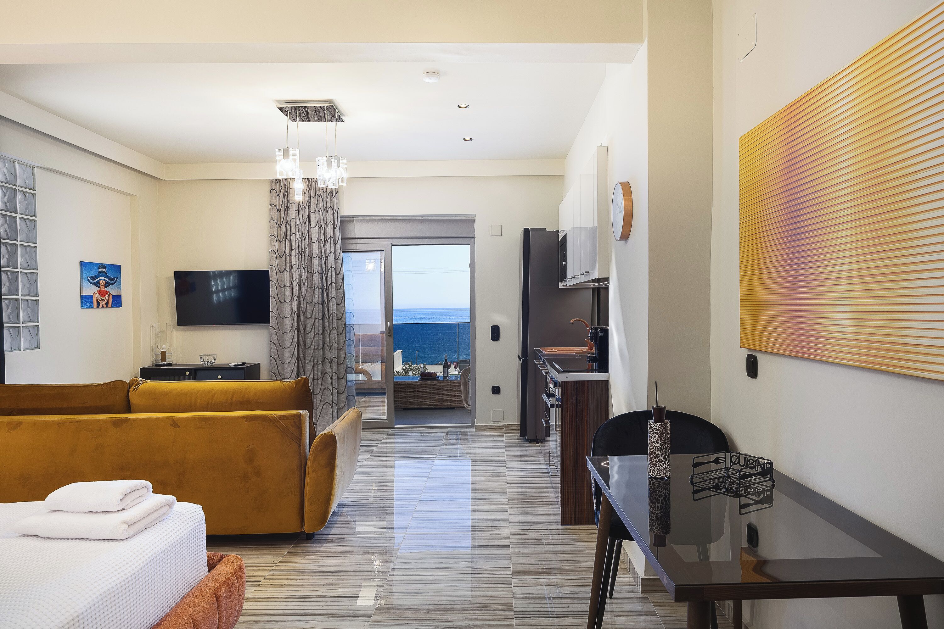 Luxury Quadruple Room, Balcony, Sea View | Laptop workspace, blackout drapes, soundproofing, iron/ironing board