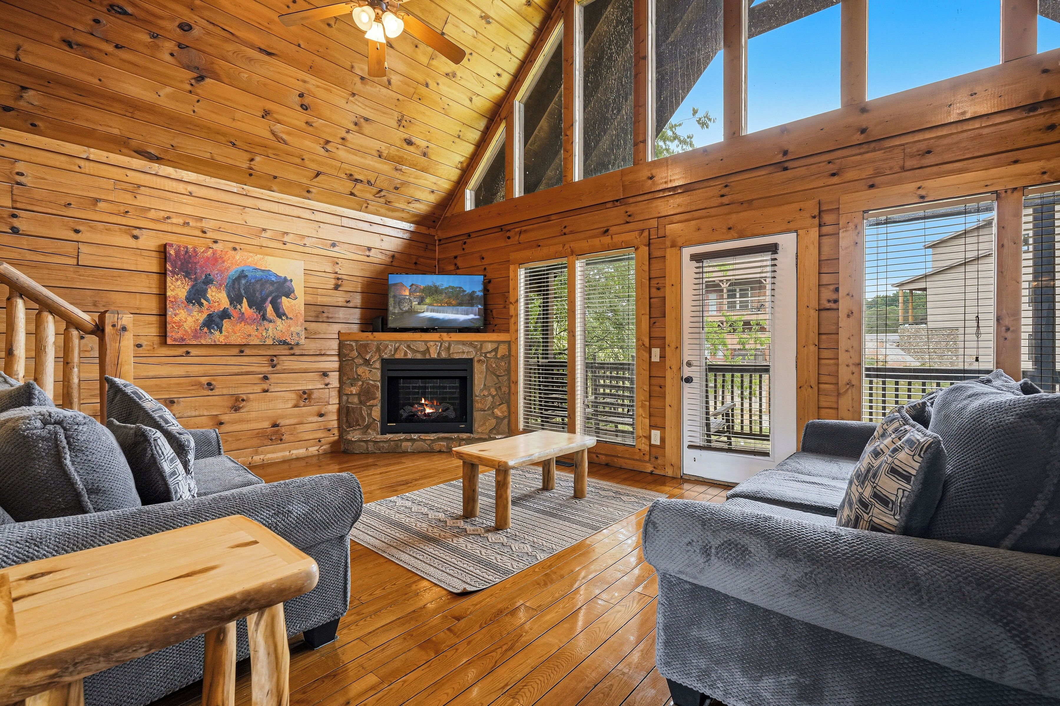 Smart TV, fireplace, video games