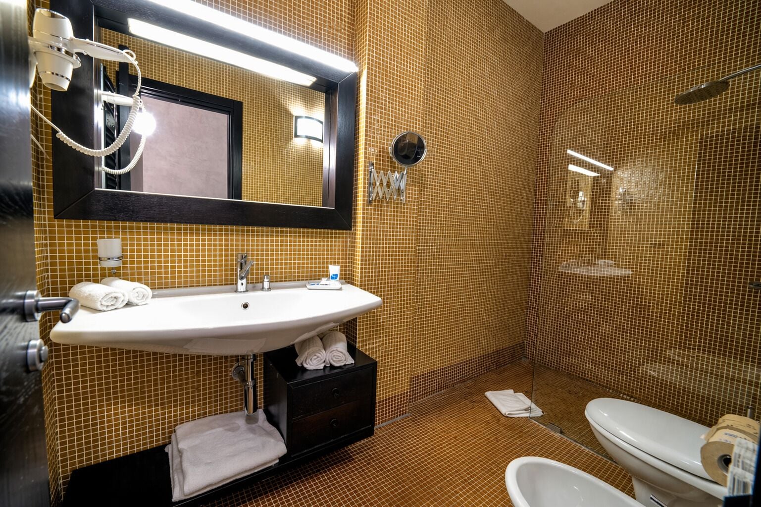 Dusche, Handtücher, Toilettenpapier