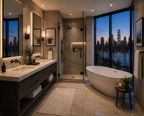 Appartamento, vista città | Bagno