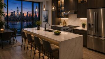 Apartment, City View | Private kitchen