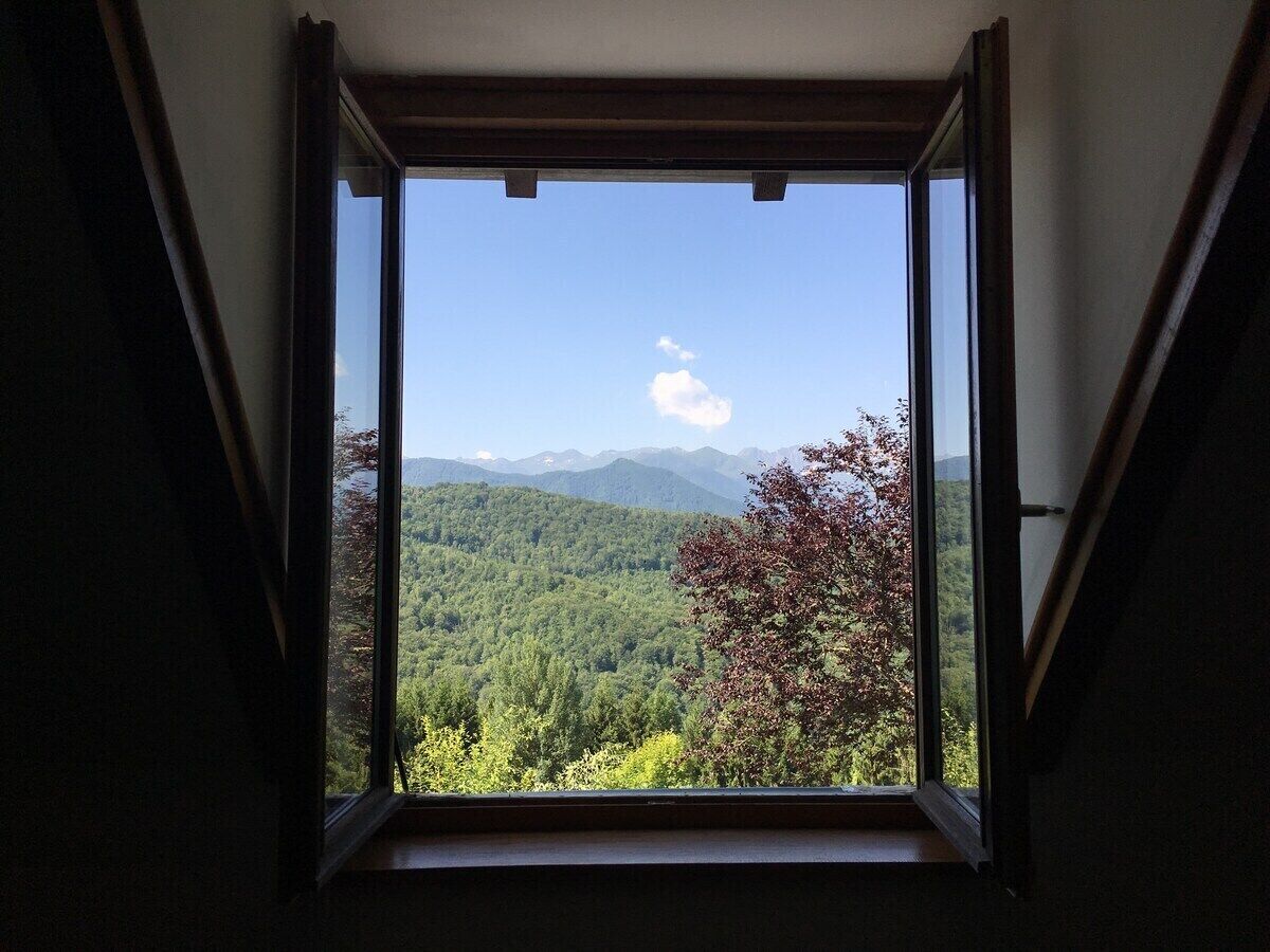 Chambre économique avec lits jumeaux, vue sur la montagne | Vue depuis l’hébergement 