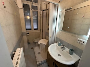 Dusche, Haartrockner, Handtücher