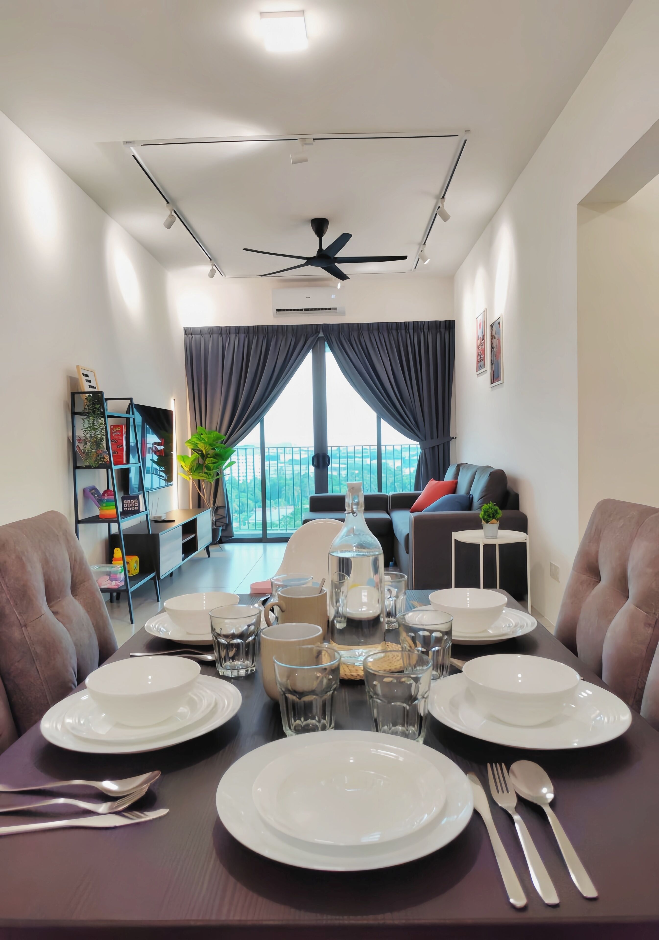 Apartemen, 3 kamar tidur, pemandangan kota | Makan di kamar