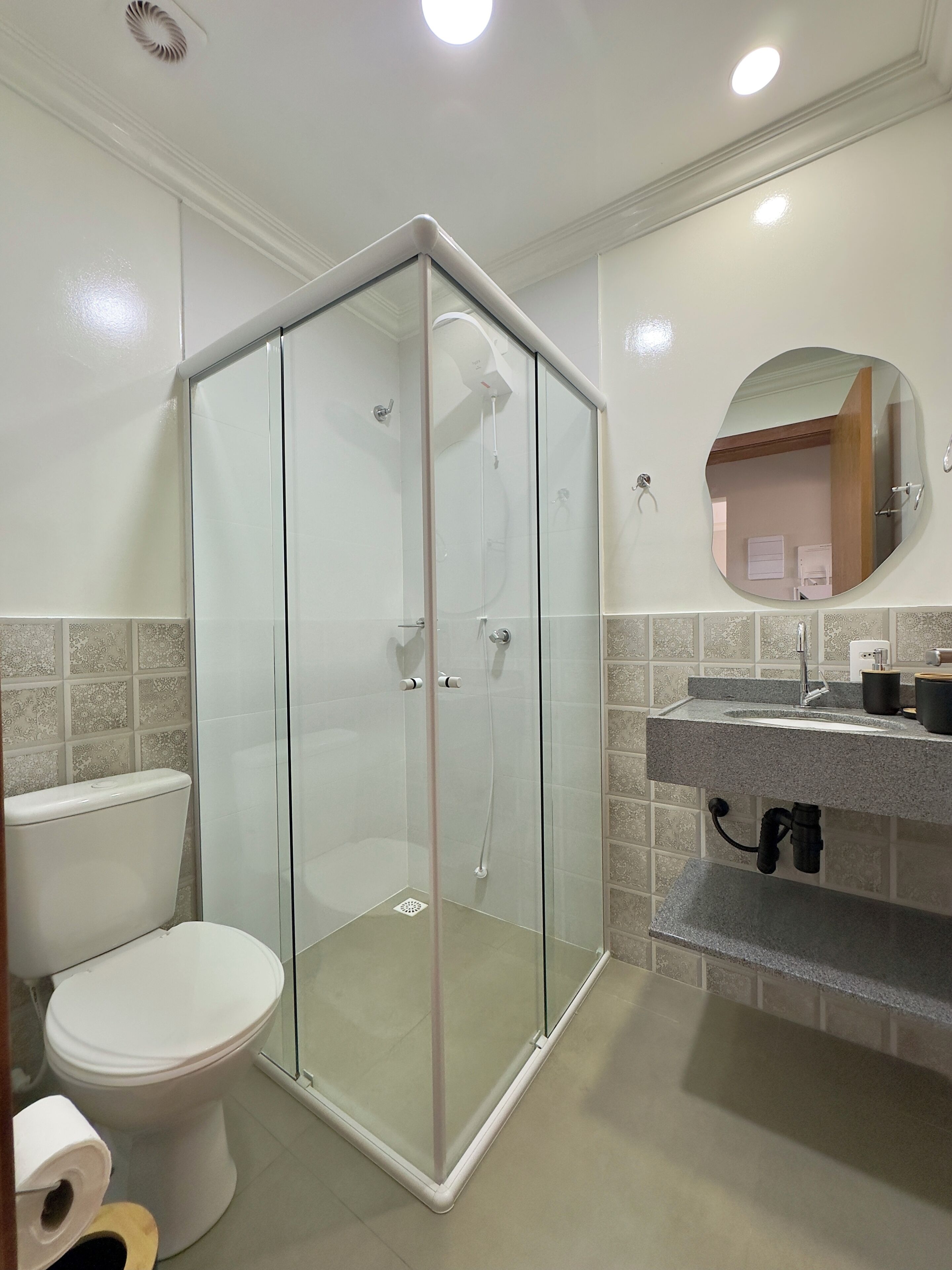 Standard Apartment, Sea View | Bathroom | Shower, soap, toilet paper