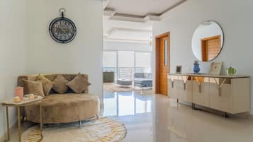 Superior Double Room, Balcony, City View | Living area | 43-inch Smart TV with digital channels, Netflix, pay movies