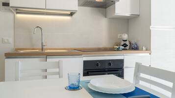 Fridge, oven, dishwasher, coffee/tea maker