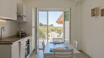 Fridge, oven, dishwasher, coffee/tea maker