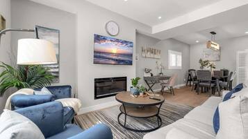 TV, fireplace, offices