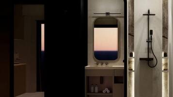 Dusche, kostenlose Toilettenartikel, Haartrockner, Hausschuhe