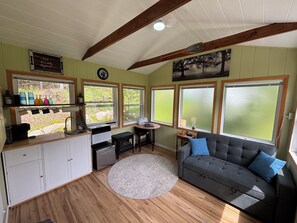 Interior - Forested Tiny Home Retreat | wood fired Hot Tub | indr/outdr Shower | Rail Trail (Minden hills)