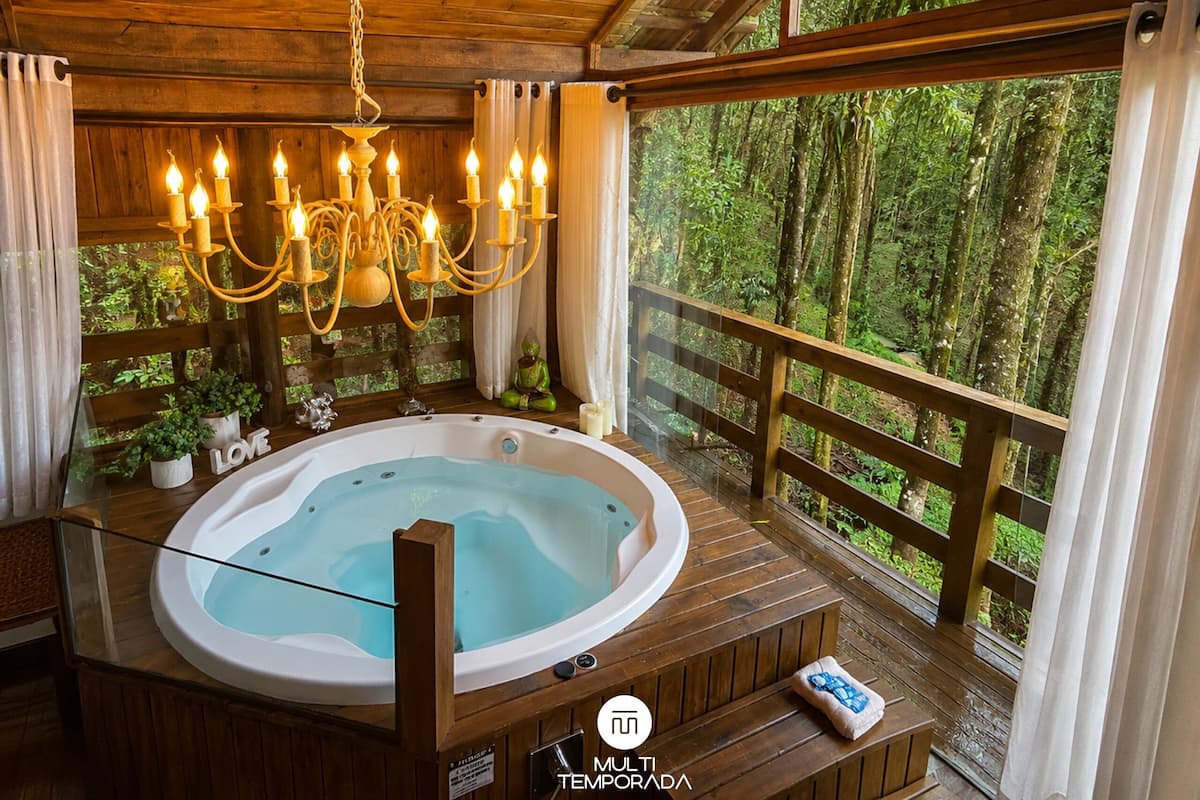 Cabana Aurora com Hidro - Alfredo Wagner/SC | Eigener Whirlpool