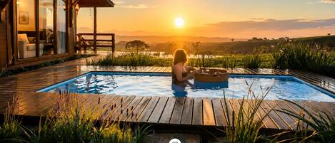 Cabana Gaia com Hidro e Piscina Aquecida - Alfredo Wagner/SC | Pool | Außenpool