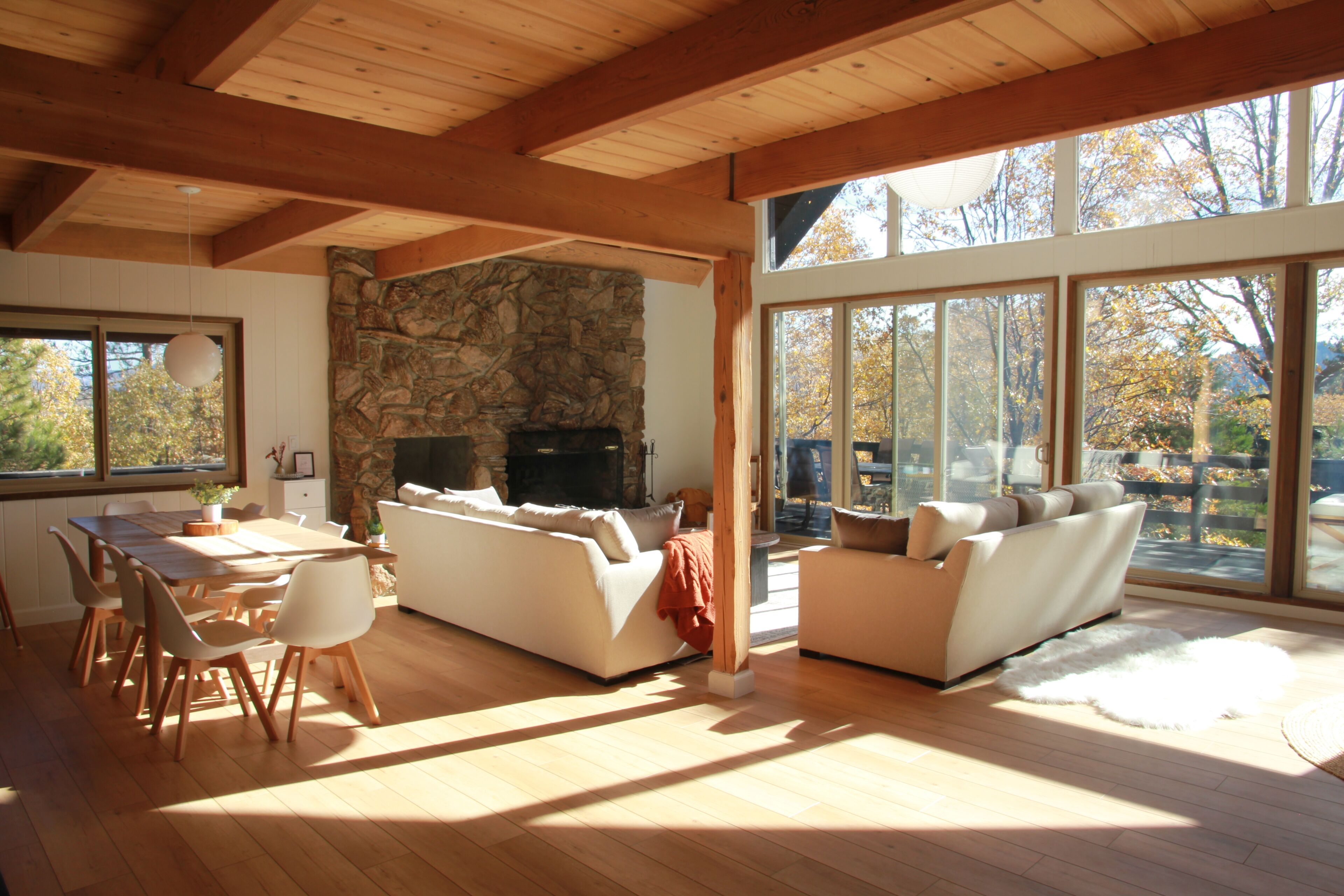 Smart TV, fireplace, video games, ping pong