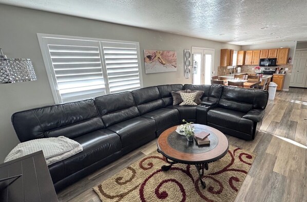 Living area - Family Reunion Mountain Home Near Park City: Hot Tub, Bunk Room, Sleeps 17 (Heber City)