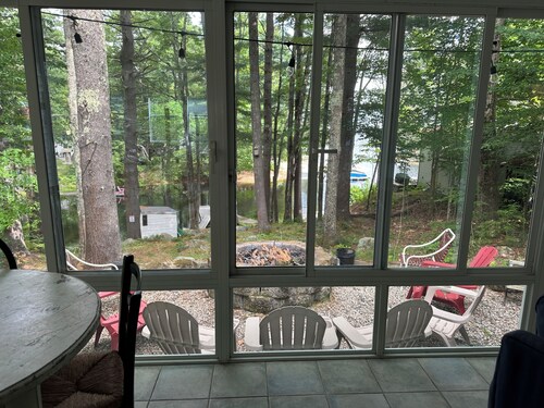 Lakefront Sebago Getaway with Dock, Canoe & Cozy Campfire Nights