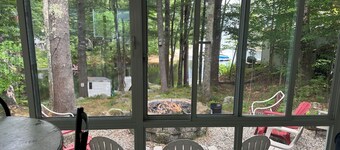 Lakefront Sebago Getaway with Dock, Canoe & Cozy Campfire Nights