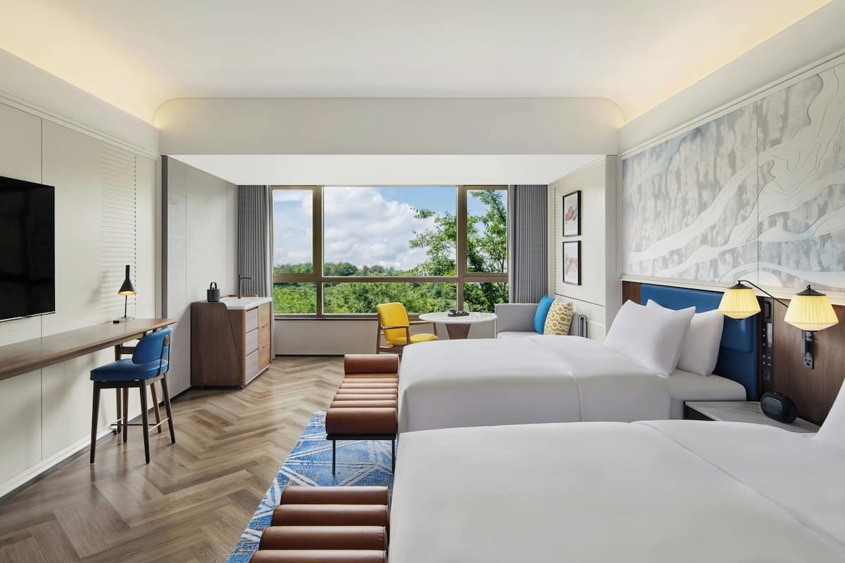 Deluxe Room, 2 Double Beds, Garden View | Minibar, in-room safe, blackout drapes, WiFi (free)