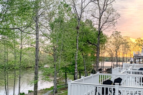 Charming Lakefront Retreat With Game Room and Covered Dock Access