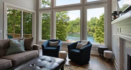 Custom Lakefront Home With Private Beach, Dock & Firepitq