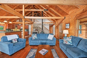 House, Multiple Beds, Balcony (Longview Lodge) | Living area - Dog-friendly, Lake View Cabin w/ Furnished Decks, Ping-pong & Darts (Louisa)
