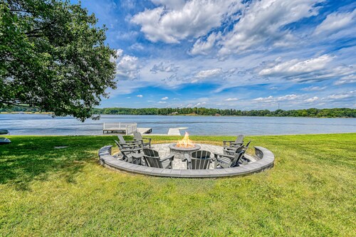 Lakefront Retreat With a Large Yard, Stone Fire Pit, Gazebo, Deck, & Dock
