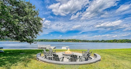 Lakefront Retreat With a Large Yard, Stone Fire Pit, Gazebo, Deck, & Dock