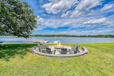 Lakefront Retreat With a Large Yard, Stone Fire Pit, Gazebo, Deck, & Dock