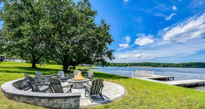 Lakefront Retreat With a Large Yard, Stone Fire Pit, Gazebo, Deck, & Dock